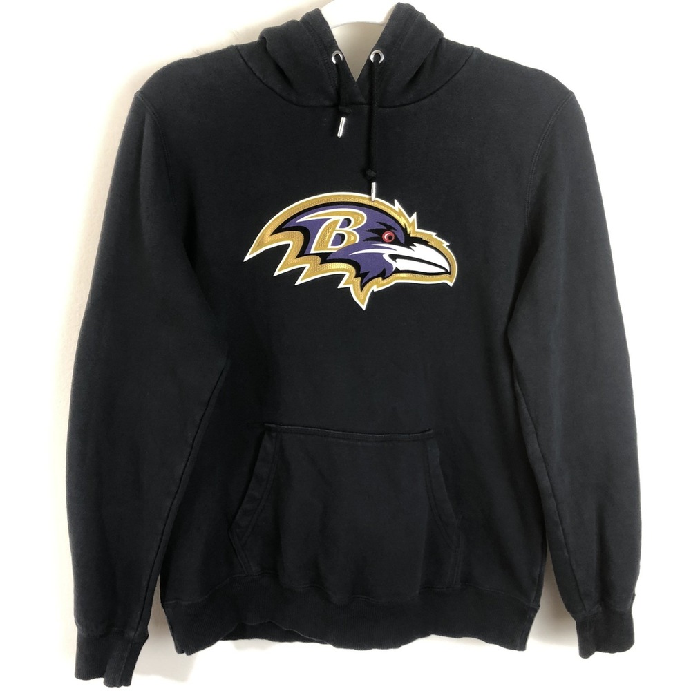 Baltimore Ravens Nike NFL Team Apparel Embroidered Hoodie Pullover Sz L Black